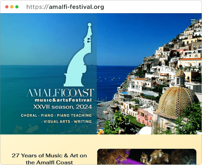 Screenshot of Amalfi Music & Arts Festival