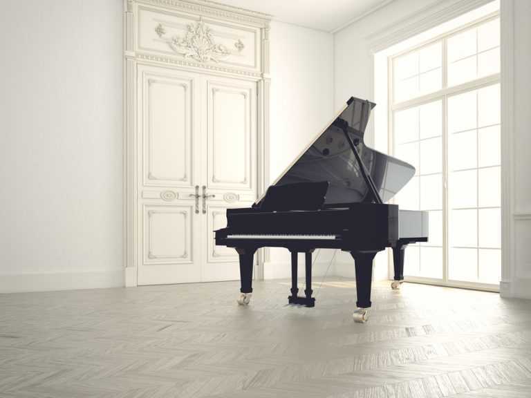 Piano in a room
